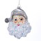 5" Glass Santa Face with Silver Glitter Ornament - Elegant Christmas Tree Decoration